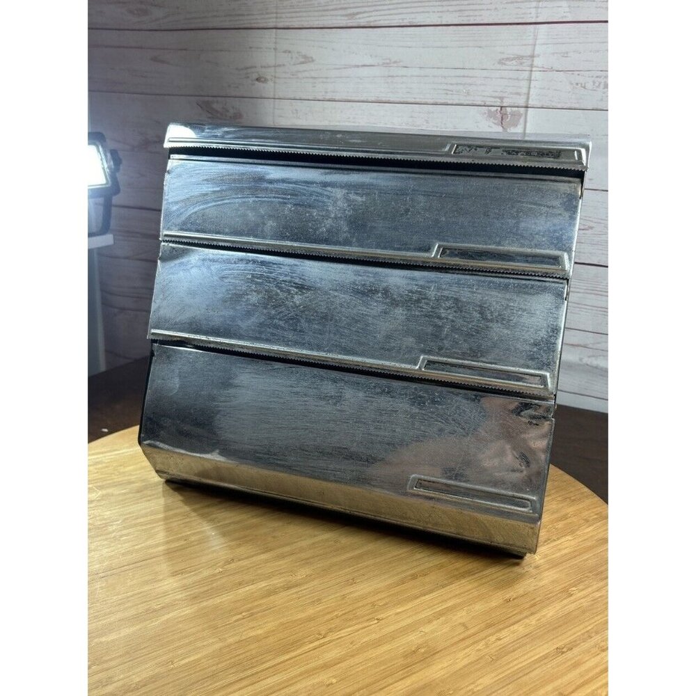 Vintage Foil Saran Dispenser Art Deco Lincoln BeautyWare Steel Kitchen USA READ*